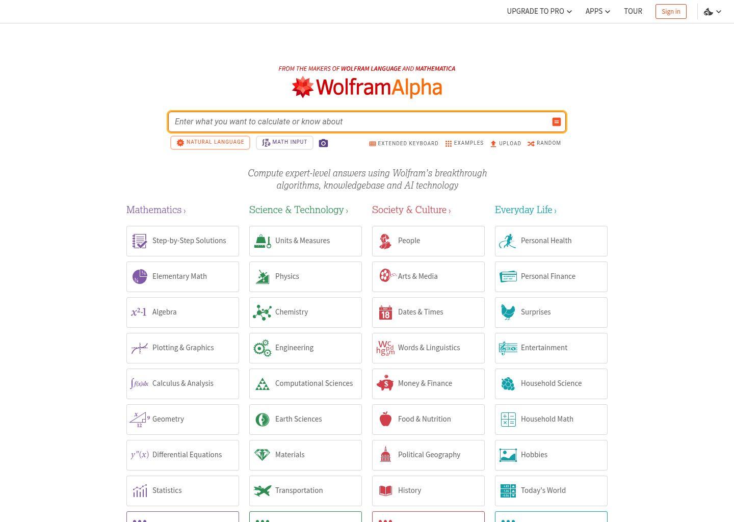 Wolfram|Alpha 计算智能平台