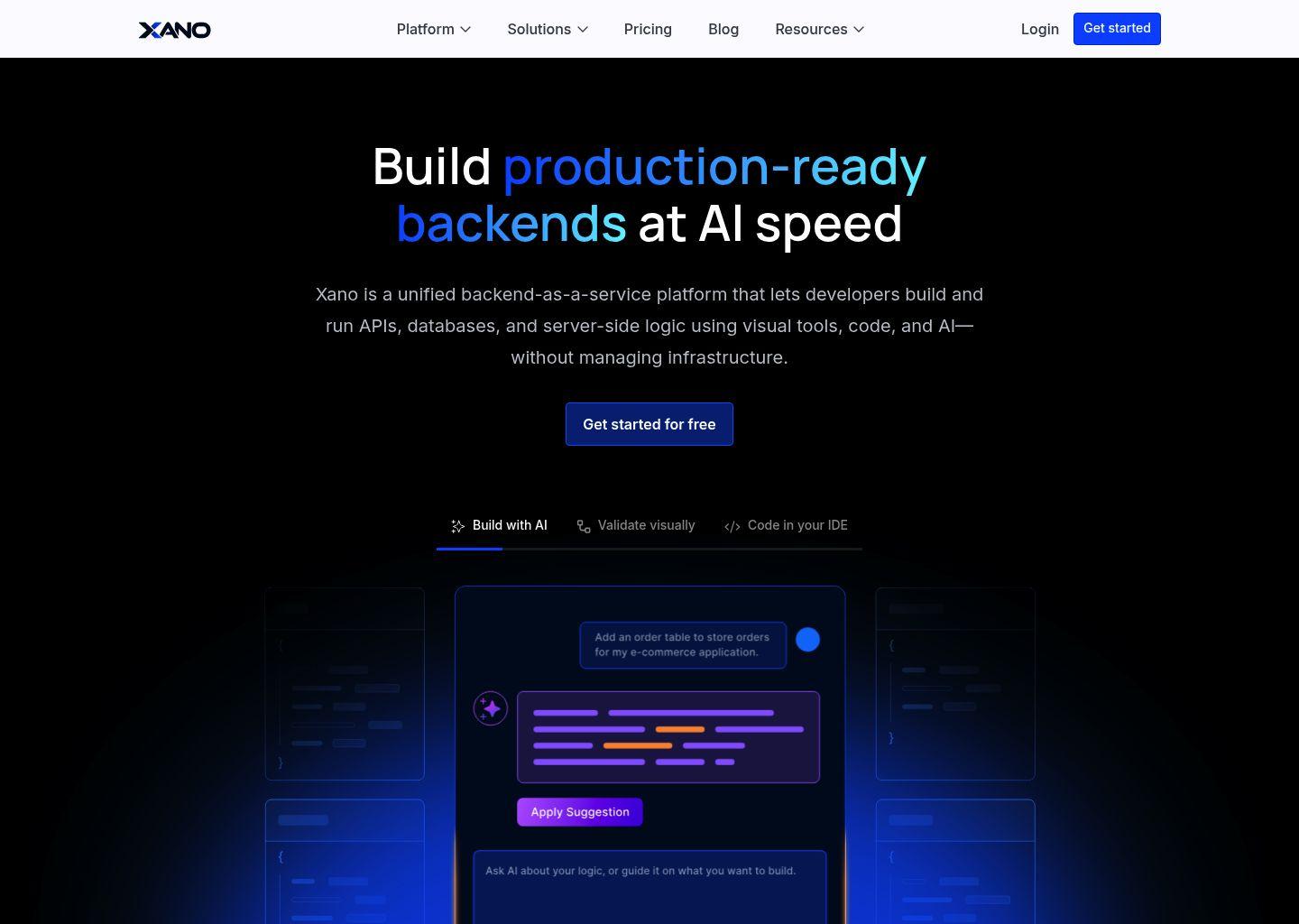 Xano 无代码可扩展后端平台